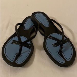 Cole Haan leather flip flops with bow
